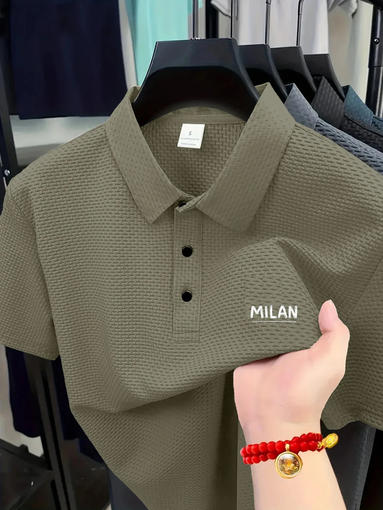 Cool POLO Shirt for men casual wear lapel button-down solid
