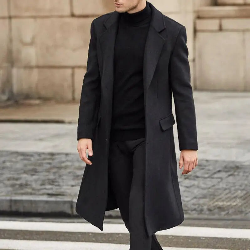 Automne hiver Long manteau mâle