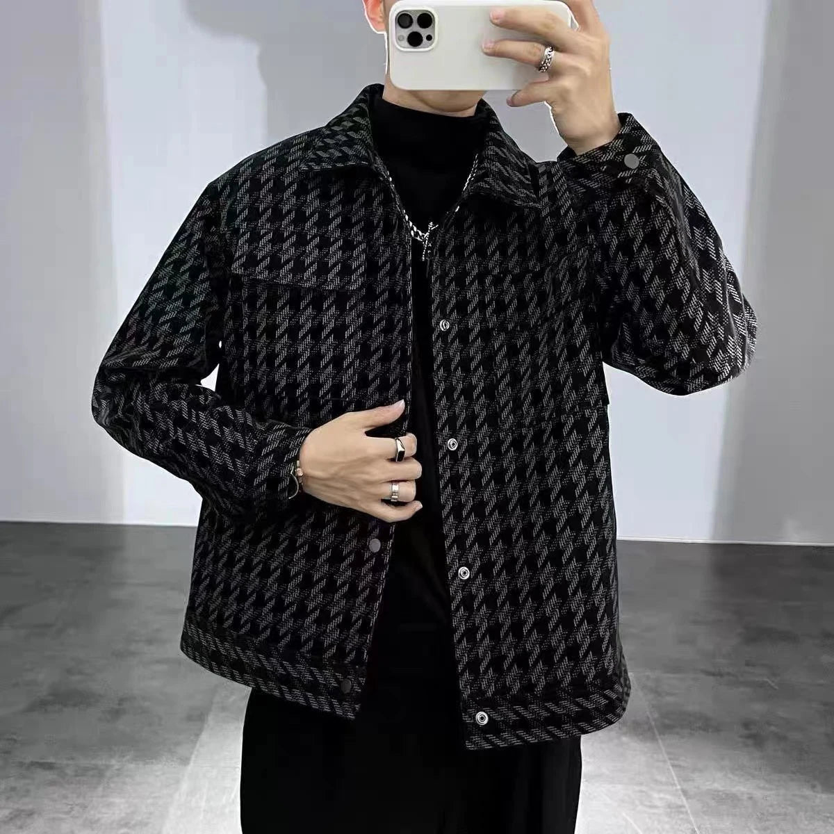 Veste à motifs en tweed pour hommes