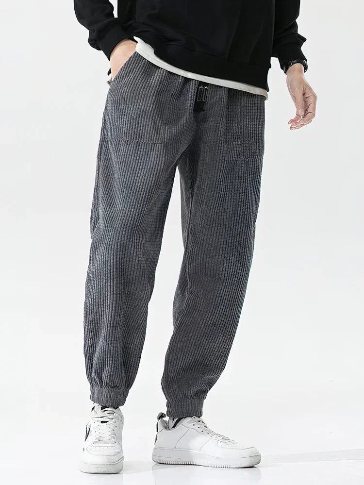 Baggy velours côtelé survêtement pantalon hommes Tech polaire pantalons de survêtement homme automne hiver décontracté sarouel mâle Sport pantalon thermique