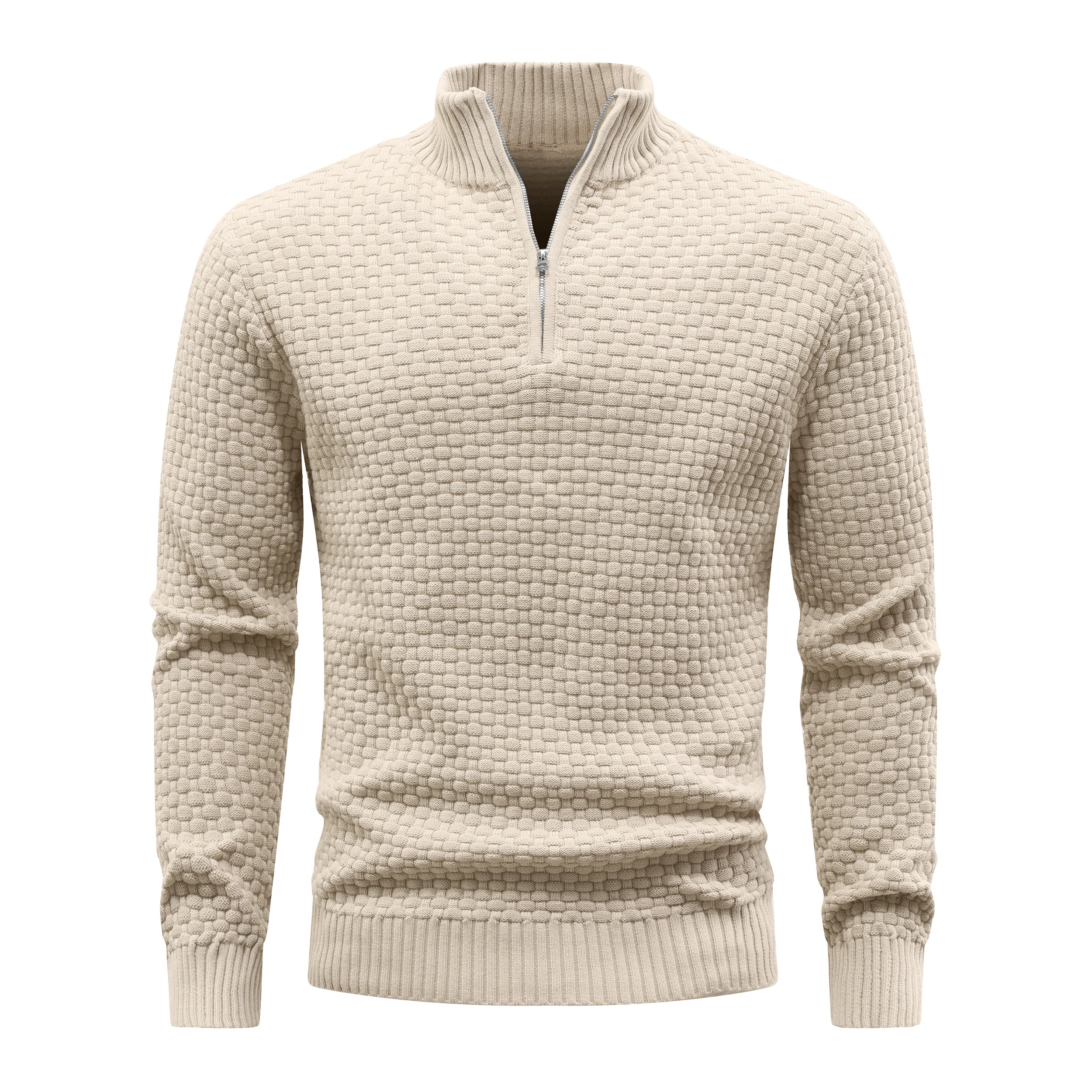 Pull chaud à fermeture éclair pour homme