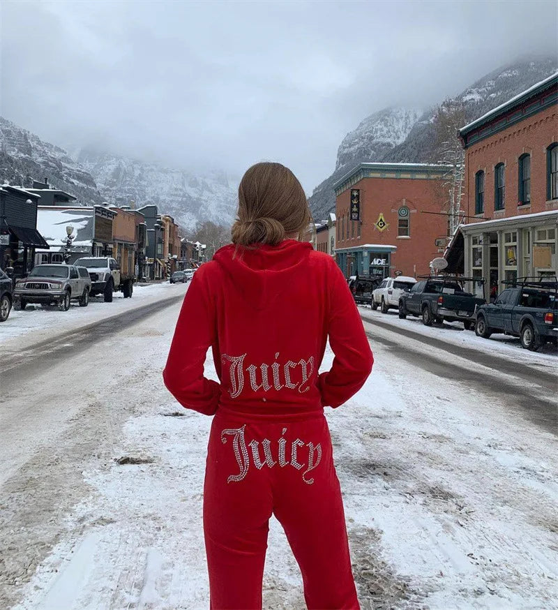 Ensemble deux pièces à capuche pour femme Y2K Jogging automne hiver survêtement pantalon confortable veste à manches longues manteau et pantalon ensembles décontractés