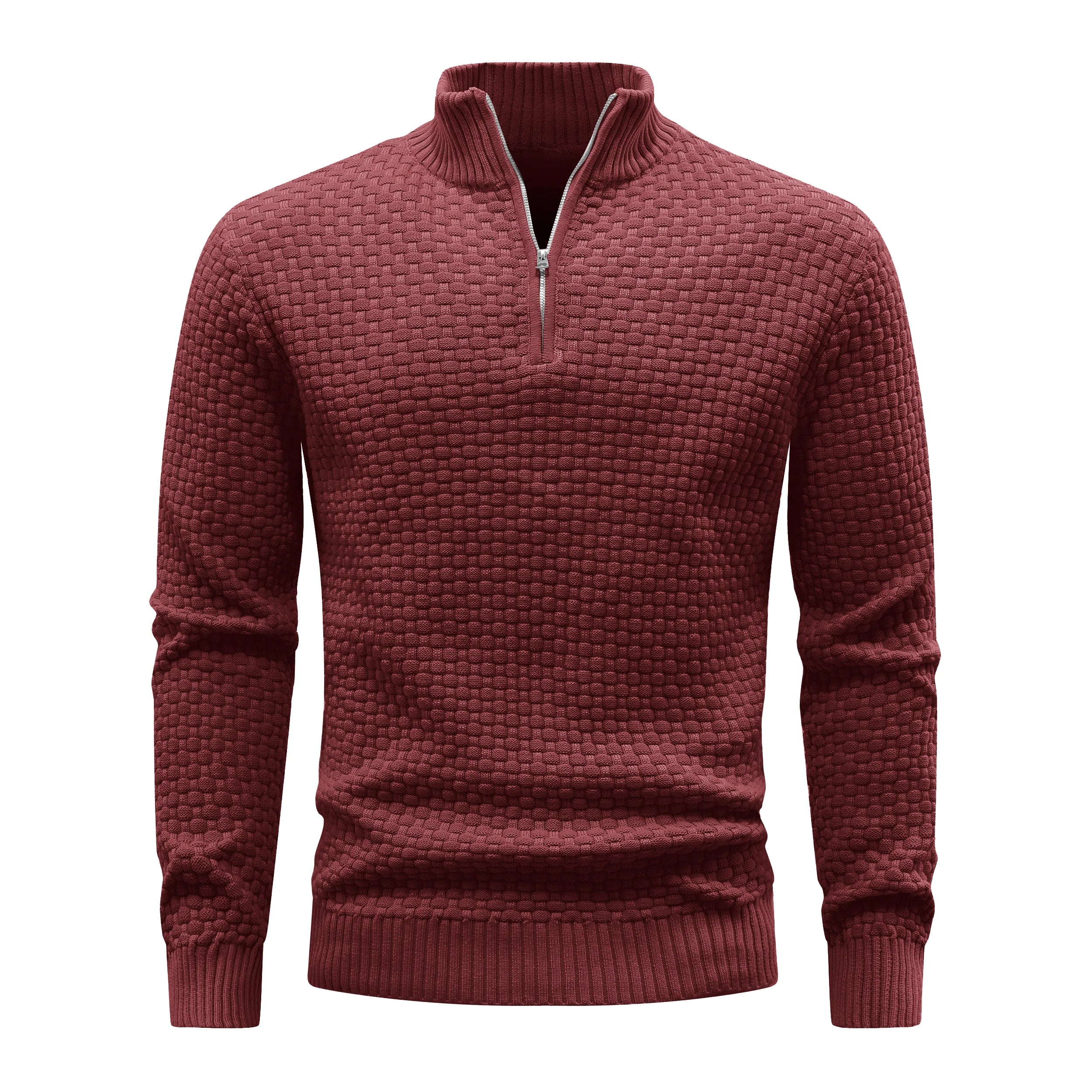 Pull chaud à fermeture éclair pour homme