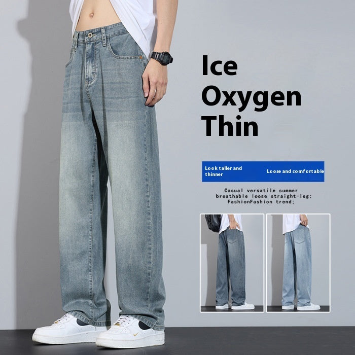 Pantalon large en soie glacée à coupe droite et décontractée