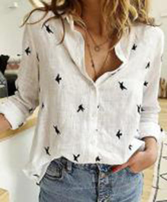 Chemise à manches longues et revers tendance, vêtements pour femmes