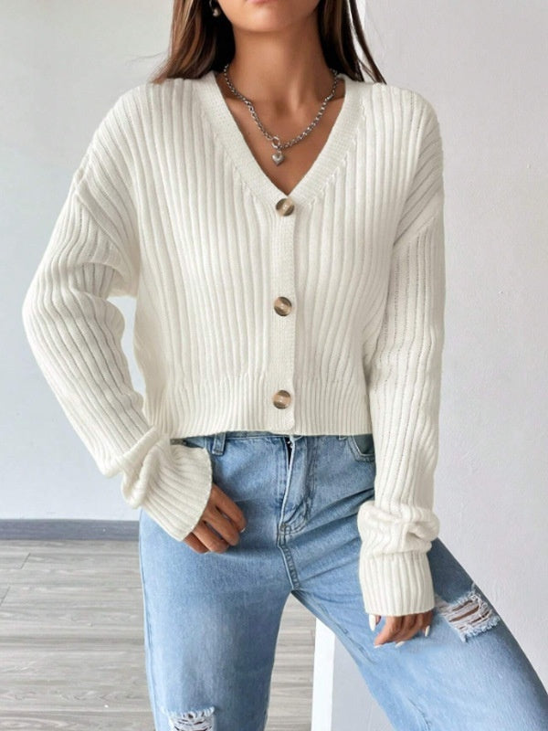 Manteau ample en tricot à manches longues pour femme