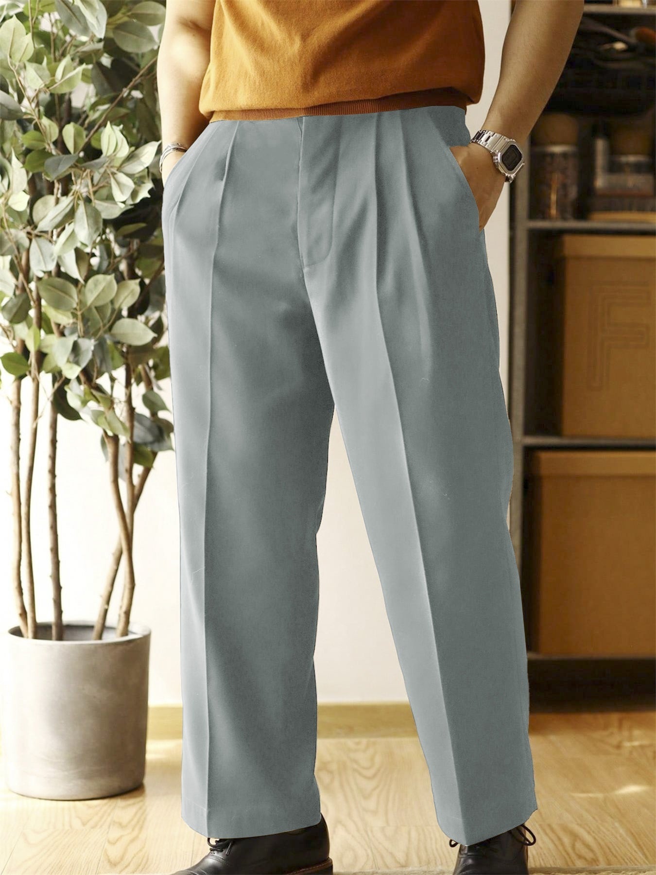 Pantalons décontractés pour hommes, coupe ample, coupe droite, jambes larges
