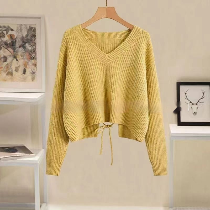 Pull femme Design Sense Niche Pull col V noué