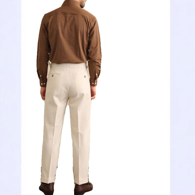 Pantalon droit taille haute pour homme
