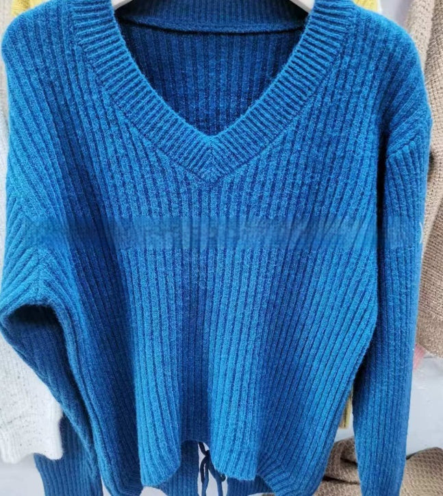 Pull femme Design Sense Niche Pull col V noué