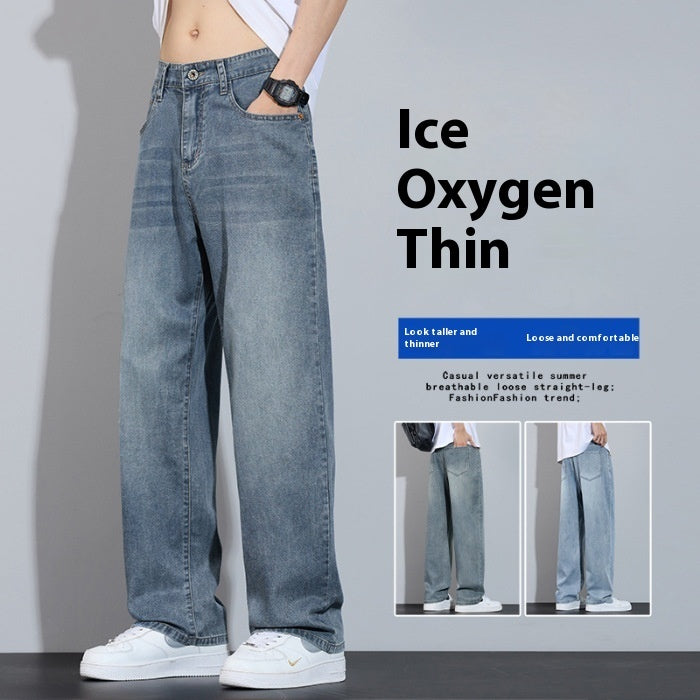 Pantalon large en soie glacée à coupe droite et décontractée