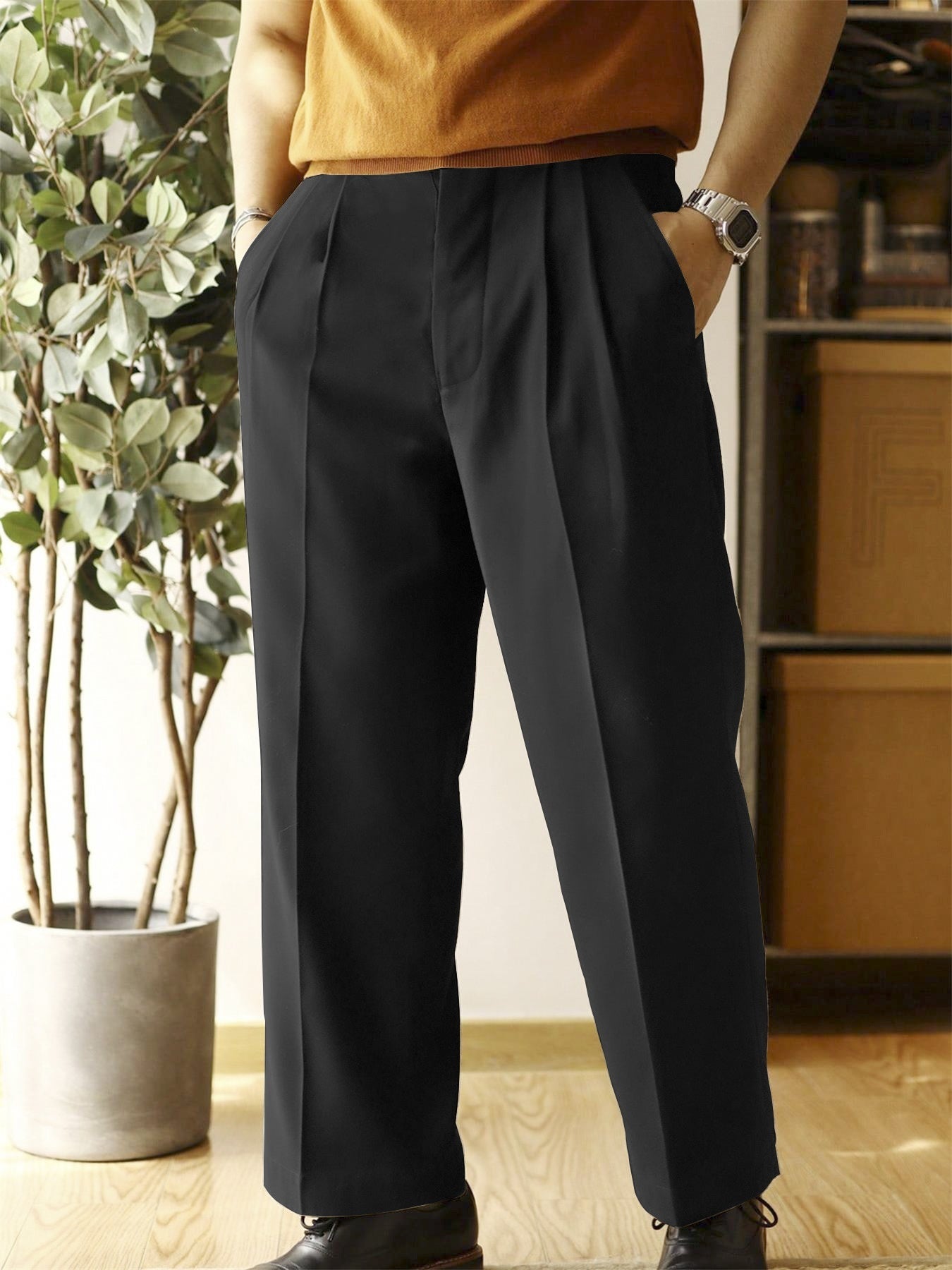 Pantalons décontractés pour hommes, coupe ample, coupe droite, jambes larges