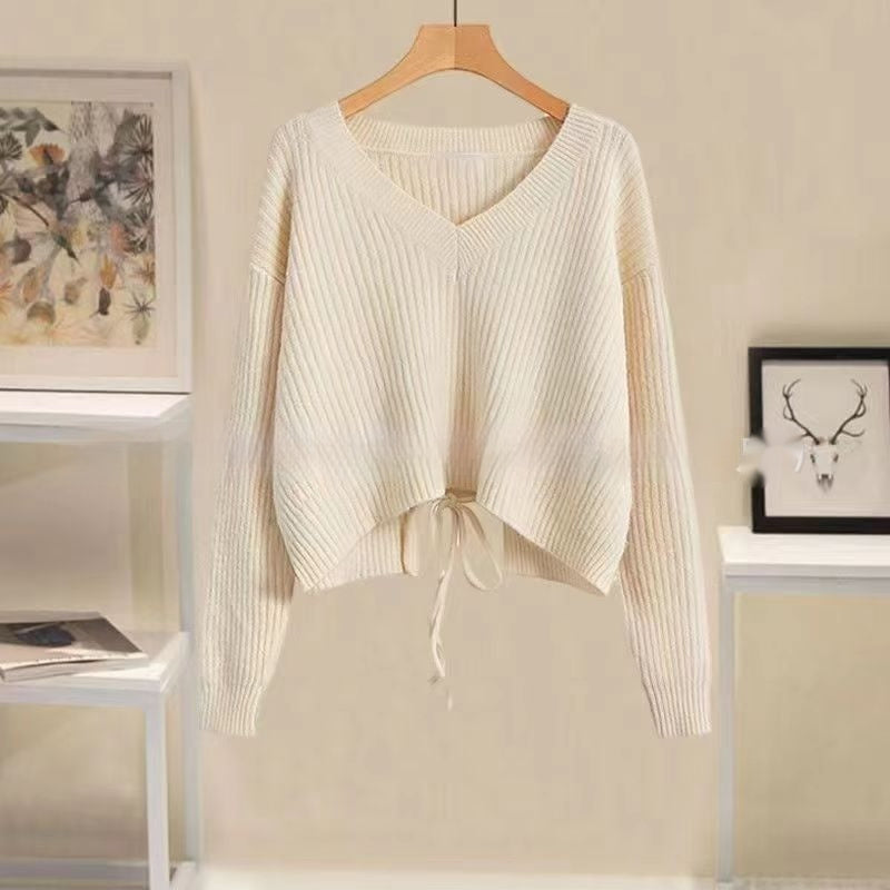 Pull femme Design Sense Niche Pull col V noué