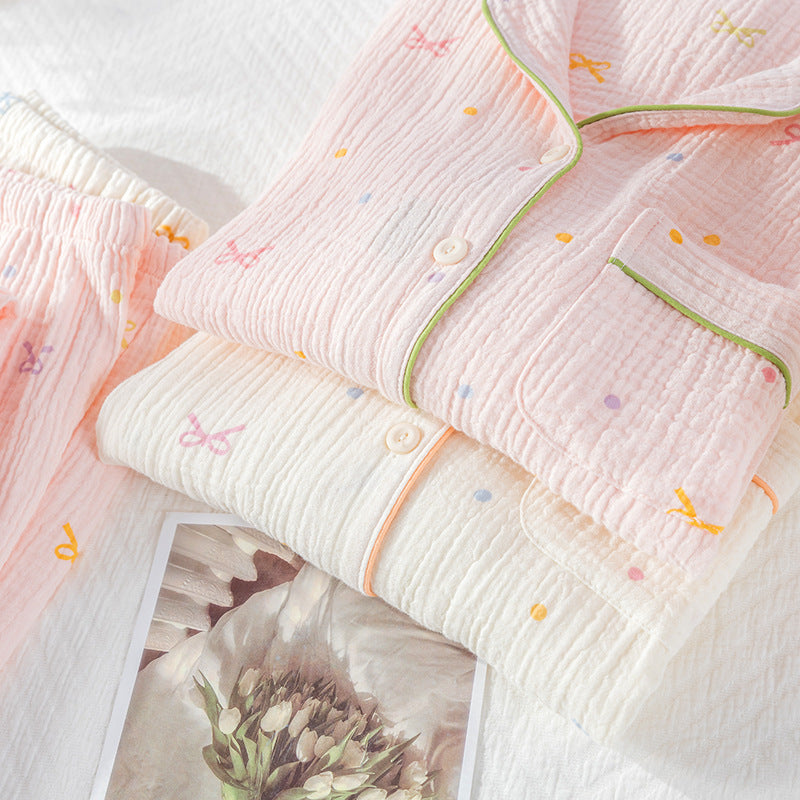 Ensemble pyjama en gaze de coton pour femme, à la mode