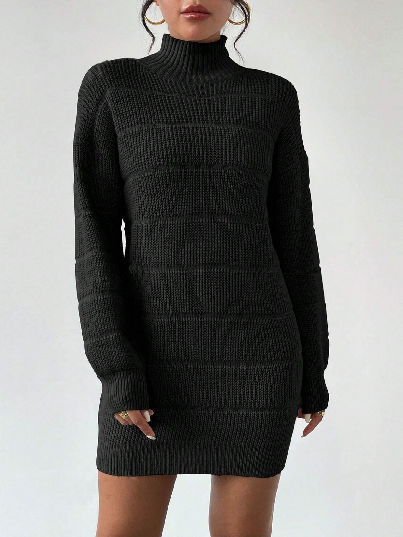 Robe en tricot à col mi-haut