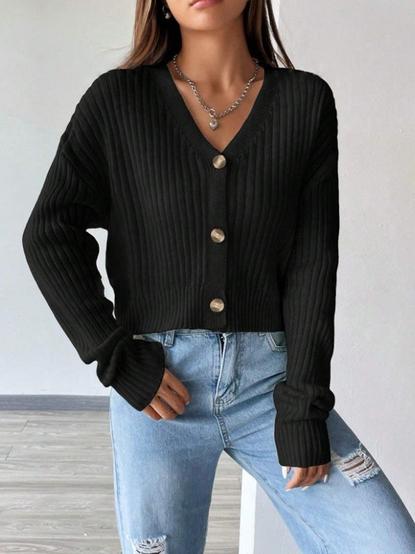 Manteau ample en tricot à manches longues pour femme