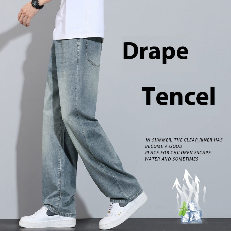 Pantalon large en soie glacée à coupe droite et décontractée