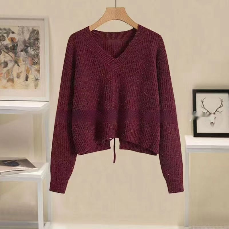 Pull femme Design Sense Niche Pull col V noué