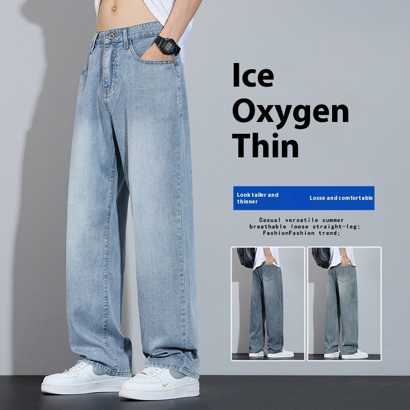 Pantalon large en soie glacée à coupe droite et décontractée