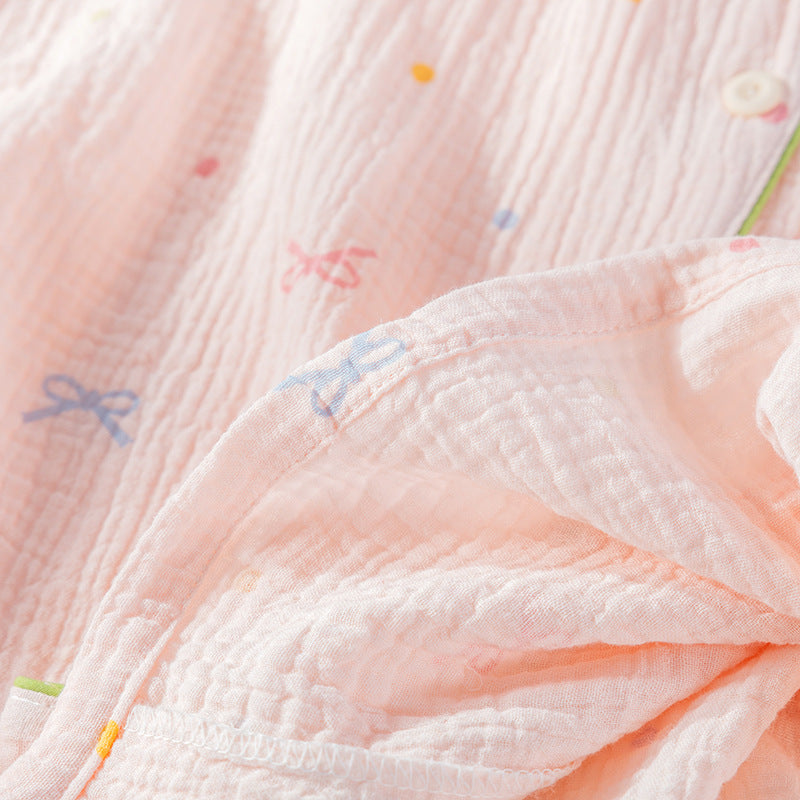 Ensemble pyjama en gaze de coton pour femme, à la mode