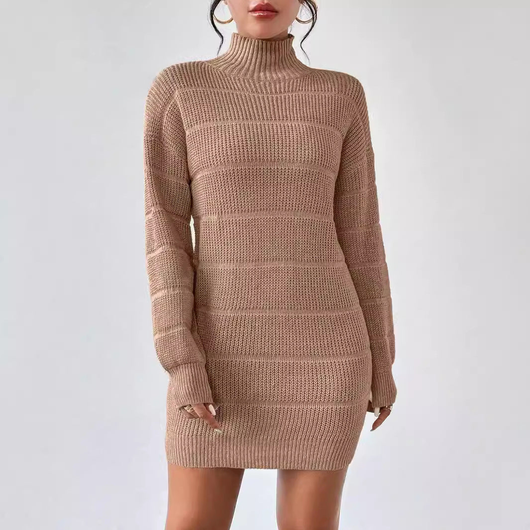 Robe en tricot à col mi-haut
