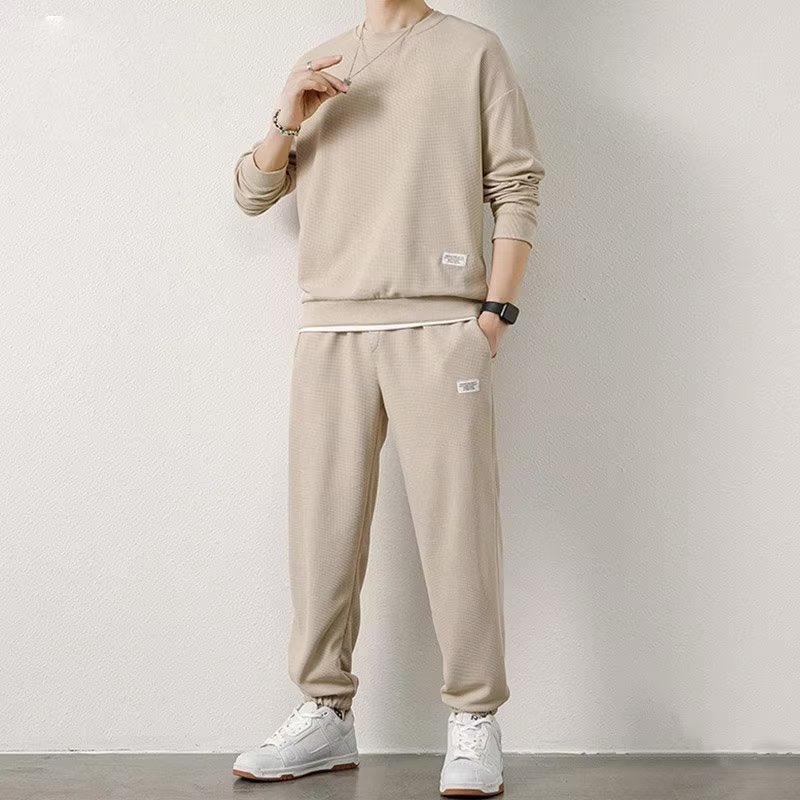 Pull à manches longues Pantalon Gaufré Loisirs Sports Étudiant