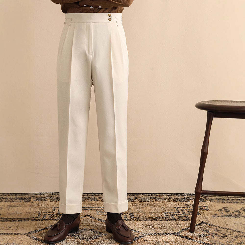 Pantalon droit taille haute pour homme