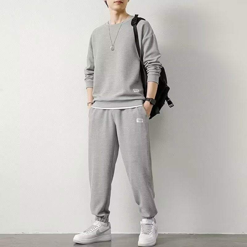 Pull à manches longues Pantalon Gaufré Loisirs Sports Étudiant