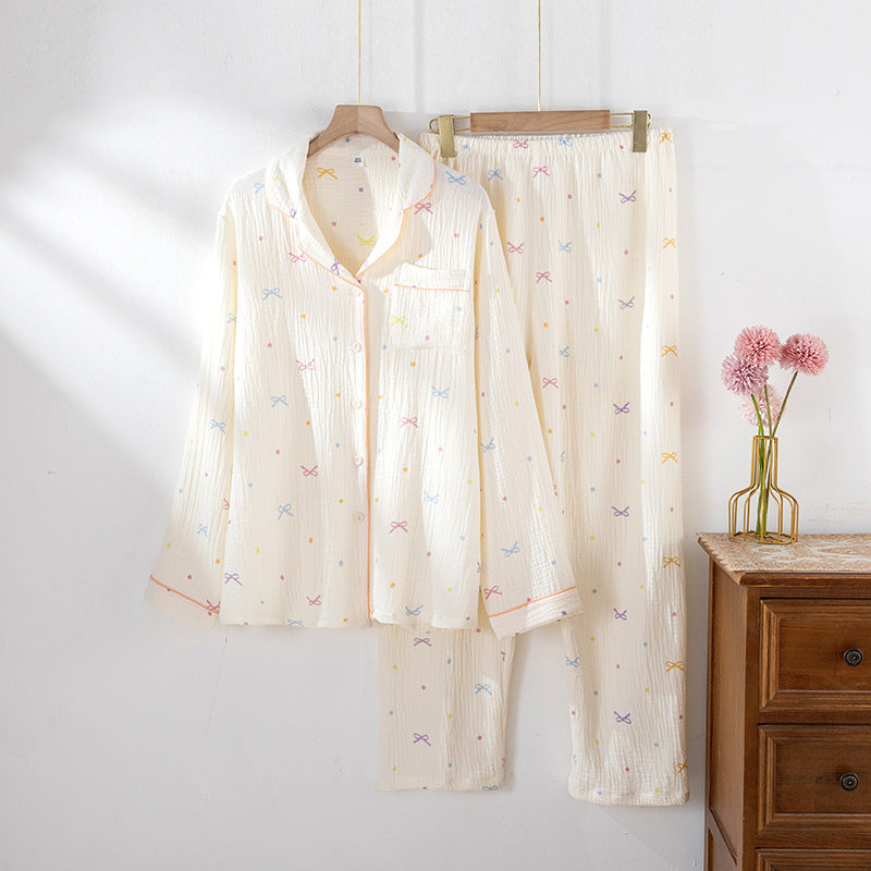 Ensemble pyjama en gaze de coton pour femme, à la mode