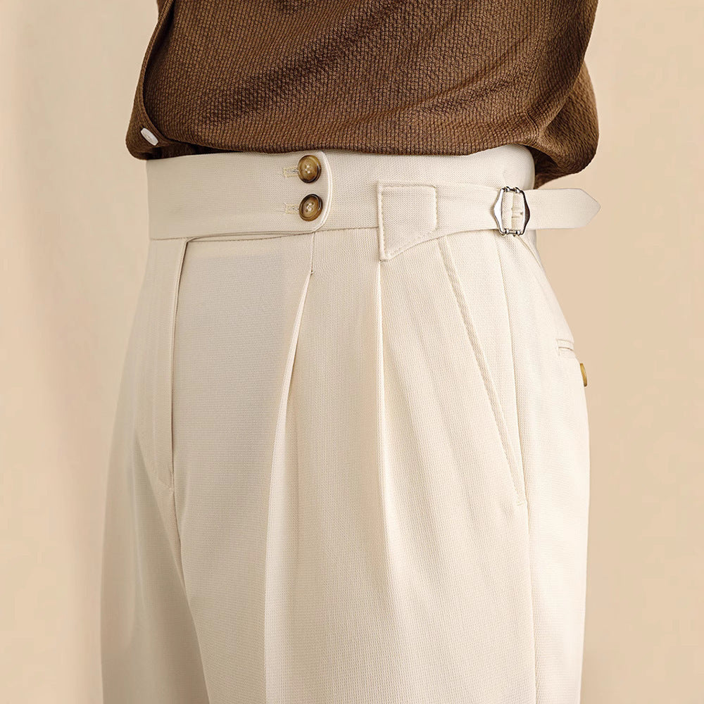 Pantalon droit taille haute pour homme