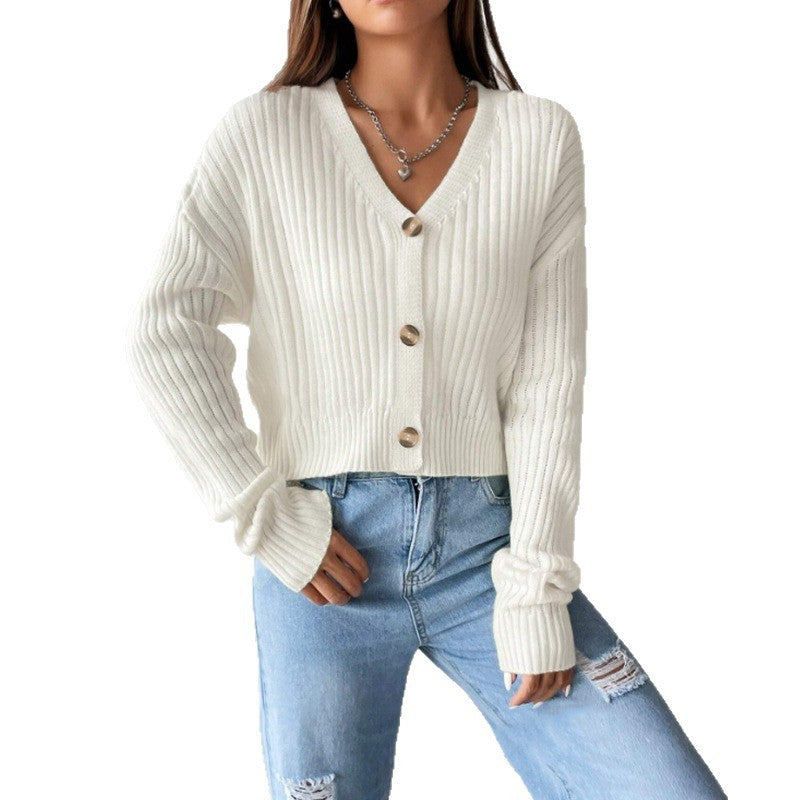 Manteau ample en tricot à manches longues pour femme