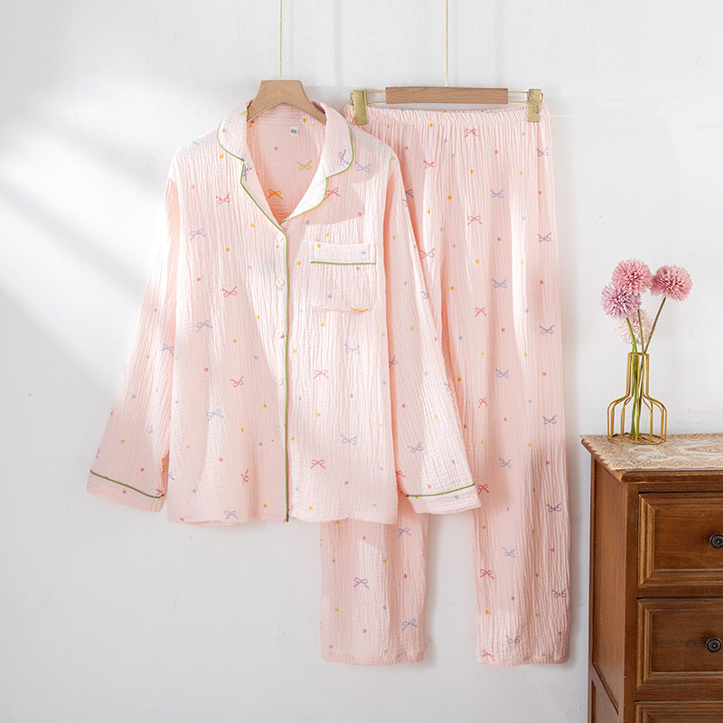 Ensemble pyjama en gaze de coton pour femme, à la mode