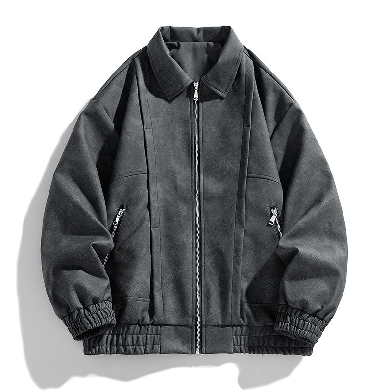 Veste de travail en cuir pour homme, printemps et automne