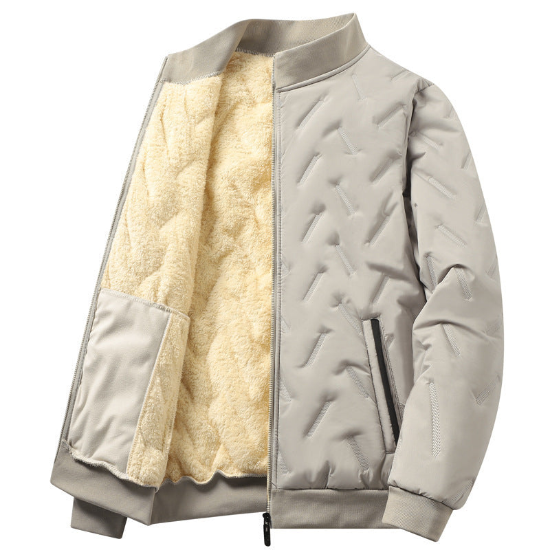 Vêtements en coton épais doublés de polaire à revers amples
