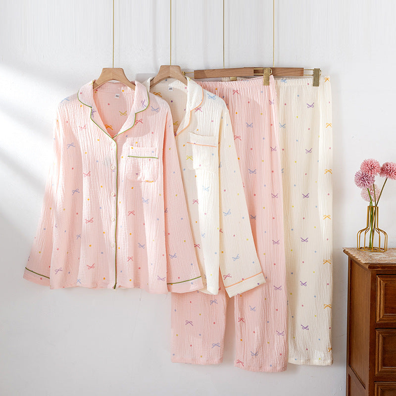 Ensemble pyjama en gaze de coton pour femme, à la mode