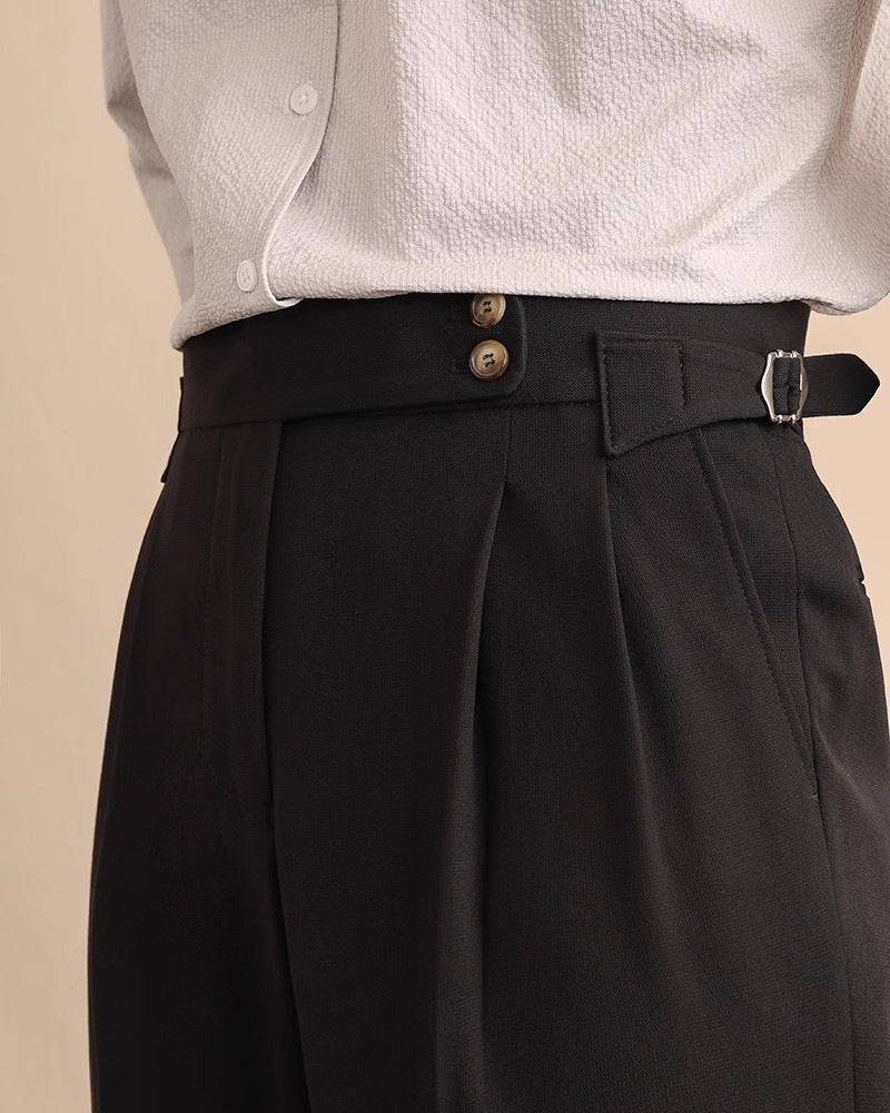 Pantalon droit taille haute pour homme