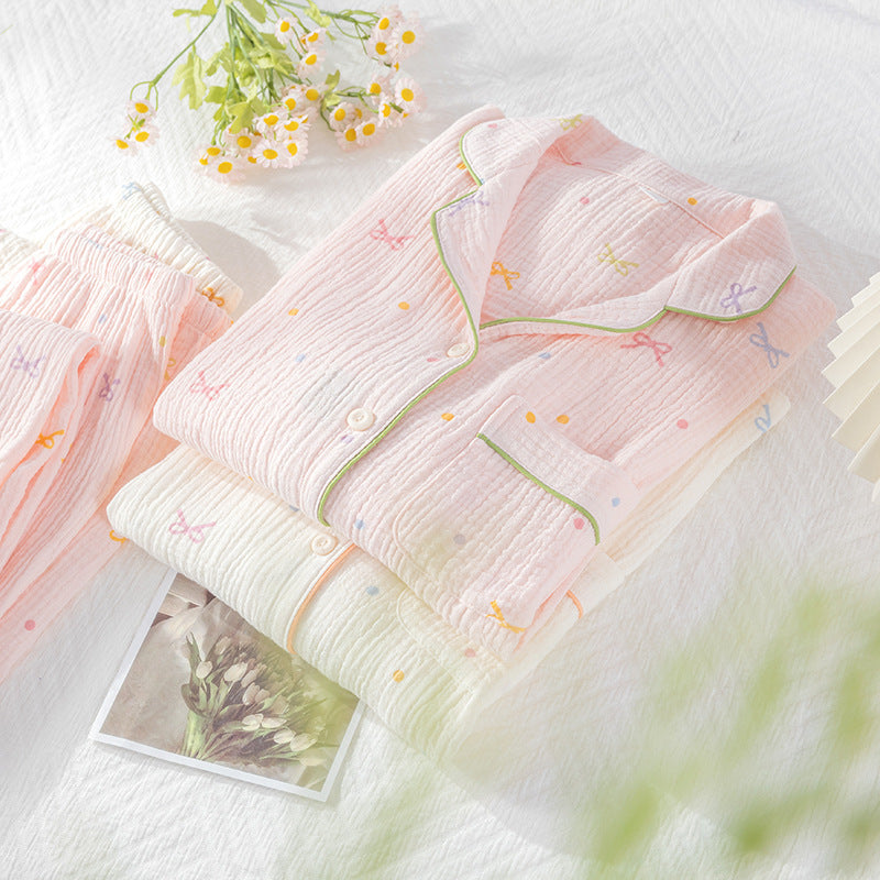 Ensemble pyjama en gaze de coton pour femme, à la mode