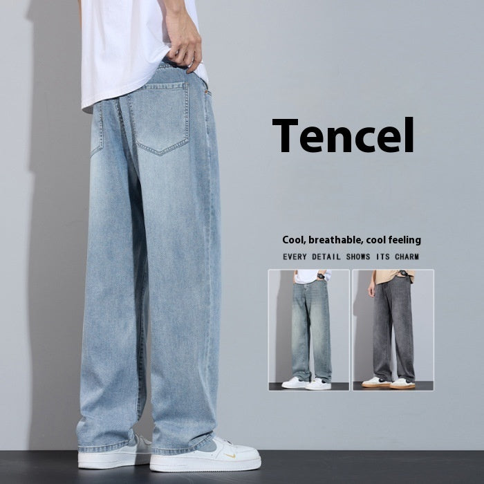 Pantalon large en soie glacée à coupe droite et décontractée